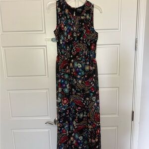Beige by Eci Black Floral Maxi Dress - Sleeveless Printed